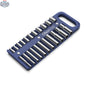 Olsa Tools Canada magnetic socket organizer tray for easy tool management with neatly arranged sockets on a black tray.