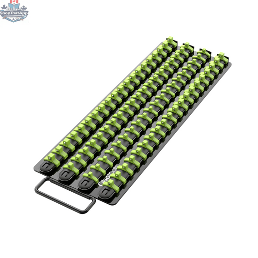 Olsa Tools Canada socket organizer tray with handle, featuring multiple compartments for organizing sockets efficiently.