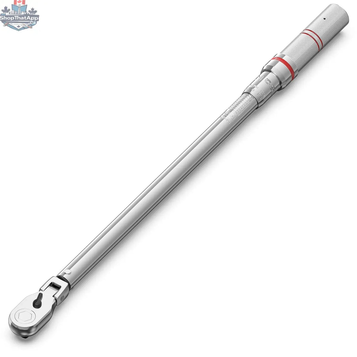 Olsa Tools Canada bolt size finder keychain for quick sizing, designed for click torque wrenches with flex head, compact tool accessory.