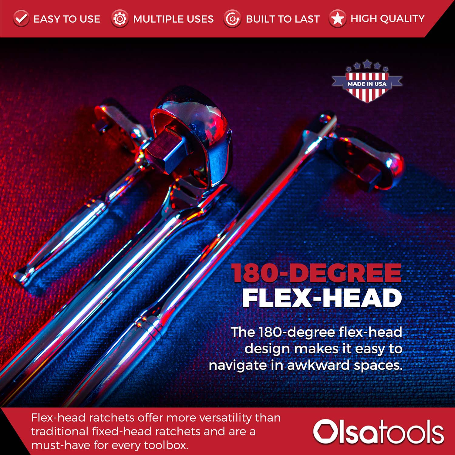 Flex Head Ratchet 90 Tooth for Enhanced Torque and Precision