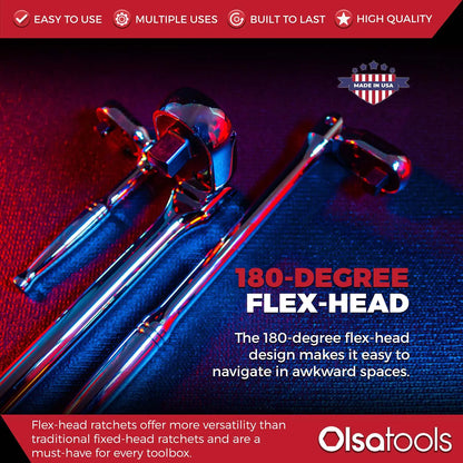 Flex Head Ratchet 90 Tooth for Enhanced Torque and Precision - Shopthatapp.ca