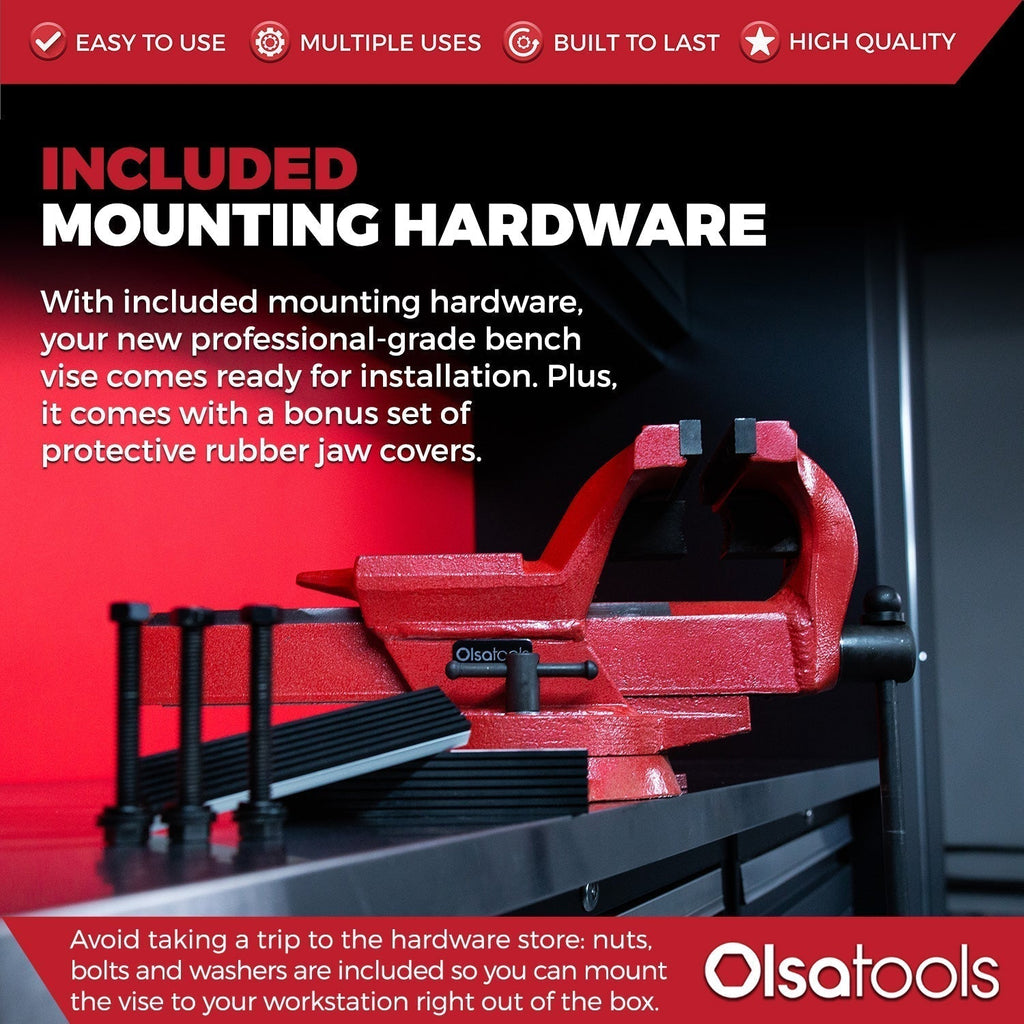 Bench Vises with Swivel Base | 360° Forged Steel Construction