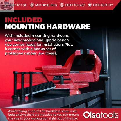 Bench Vises with Swivel Base | 360° Forged Steel Construction - Shopthatapp.ca