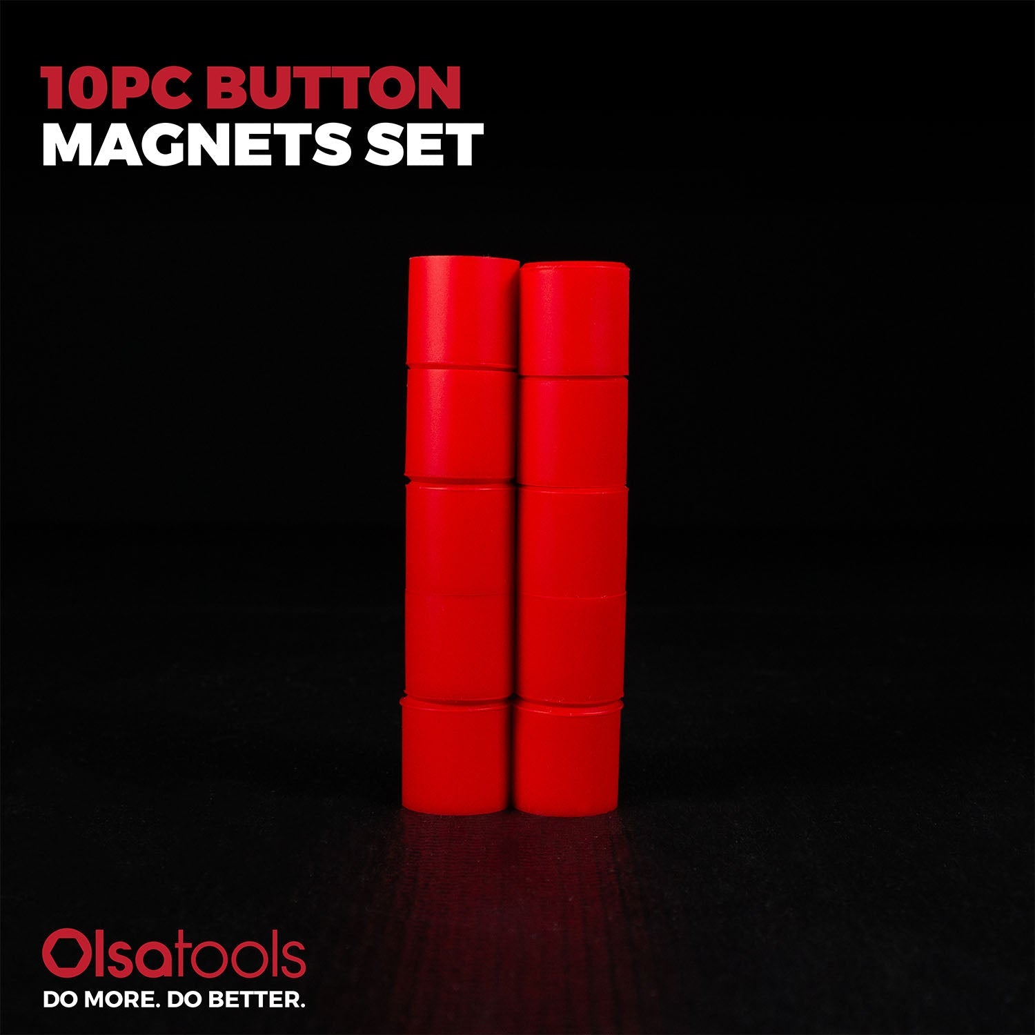 Magnetic Silicone Buttons 10pc Set - Strong Non-Scratch Magnets