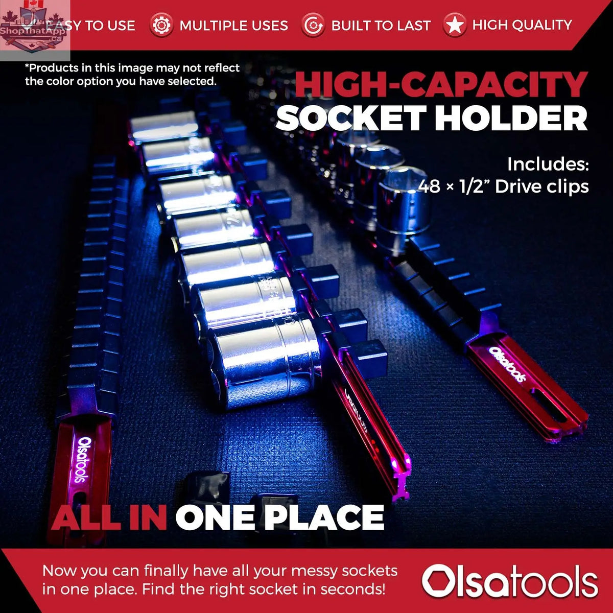 Aluminum Socket Organizer Rails With Rubber End Caps for 10 mm Socket Set - Shopthatapp.ca