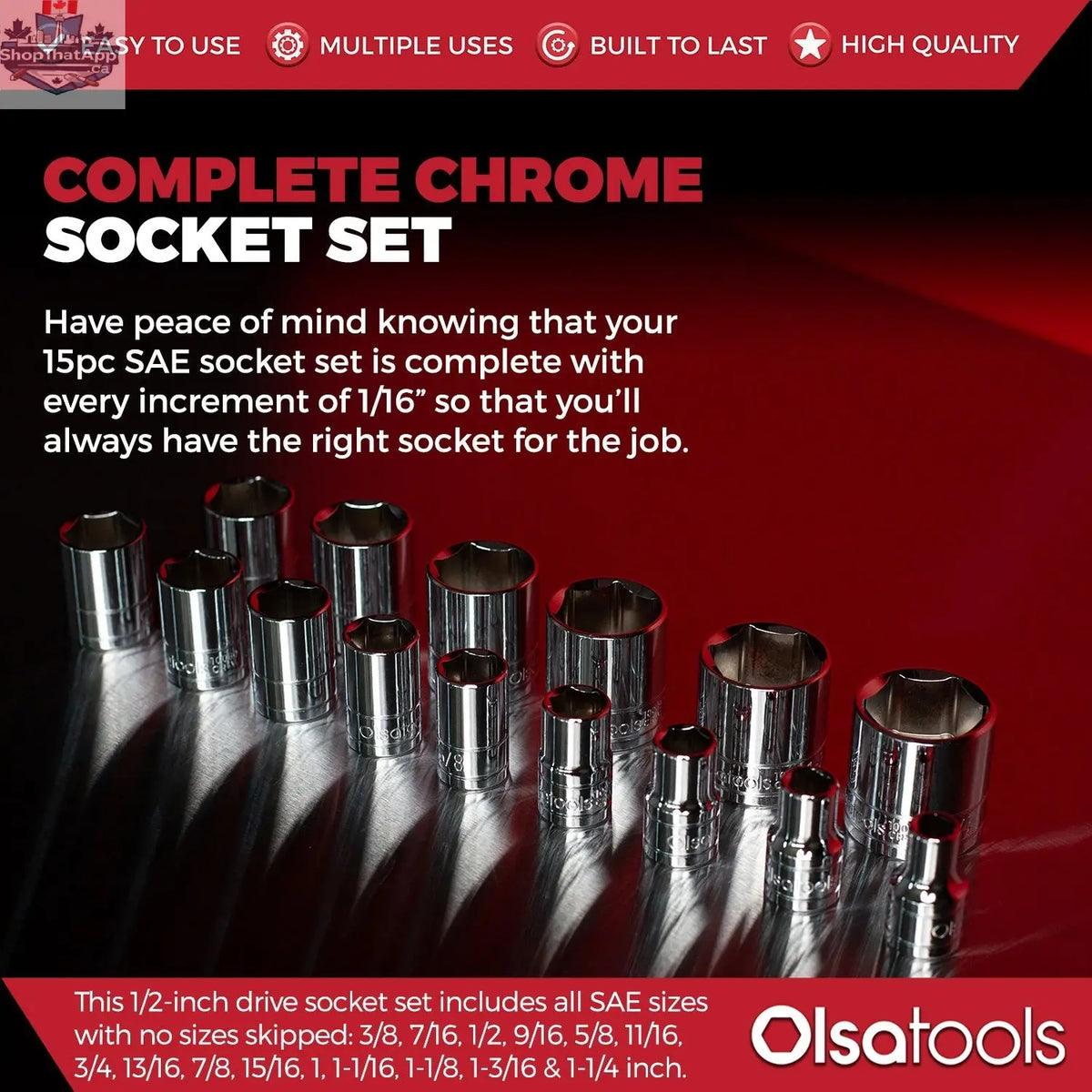 Chrome Socket Sets - Shopthatapp.ca