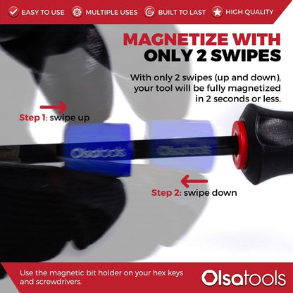 Bit Magnetizer and Demagnetizer Tool with Ring and Screwdriver Bit Holder for Enhanced Performance - Shopthatapp.ca