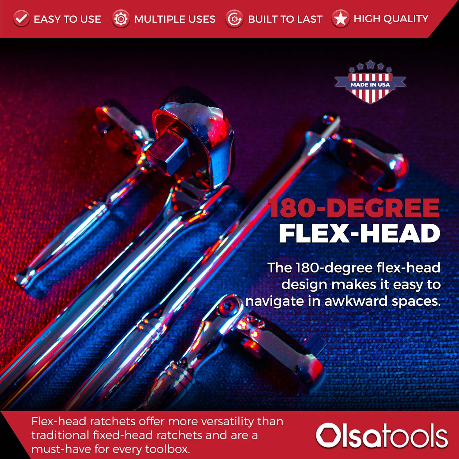 Flex Head Ratchet 90 Tooth for Enhanced Torque and Precision