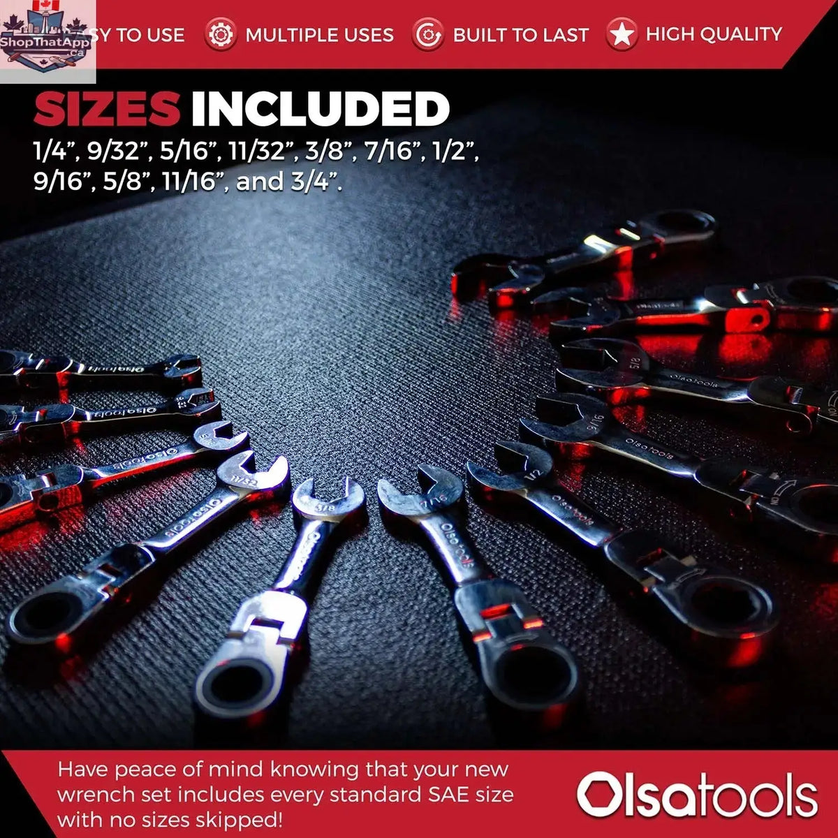 120 Tooth Ratcheting Wrench Set - Stubby Design for Maximum Torque and Accessibility - Shopthatapp.ca