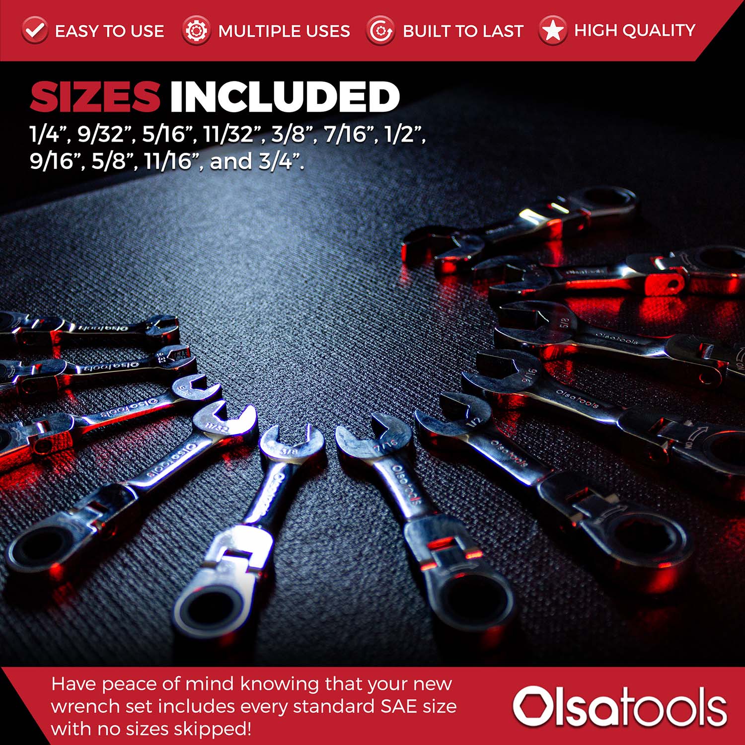 120 Tooth Ratcheting Wrench Set - Stubby Design for Maximum Torque and Accessibility