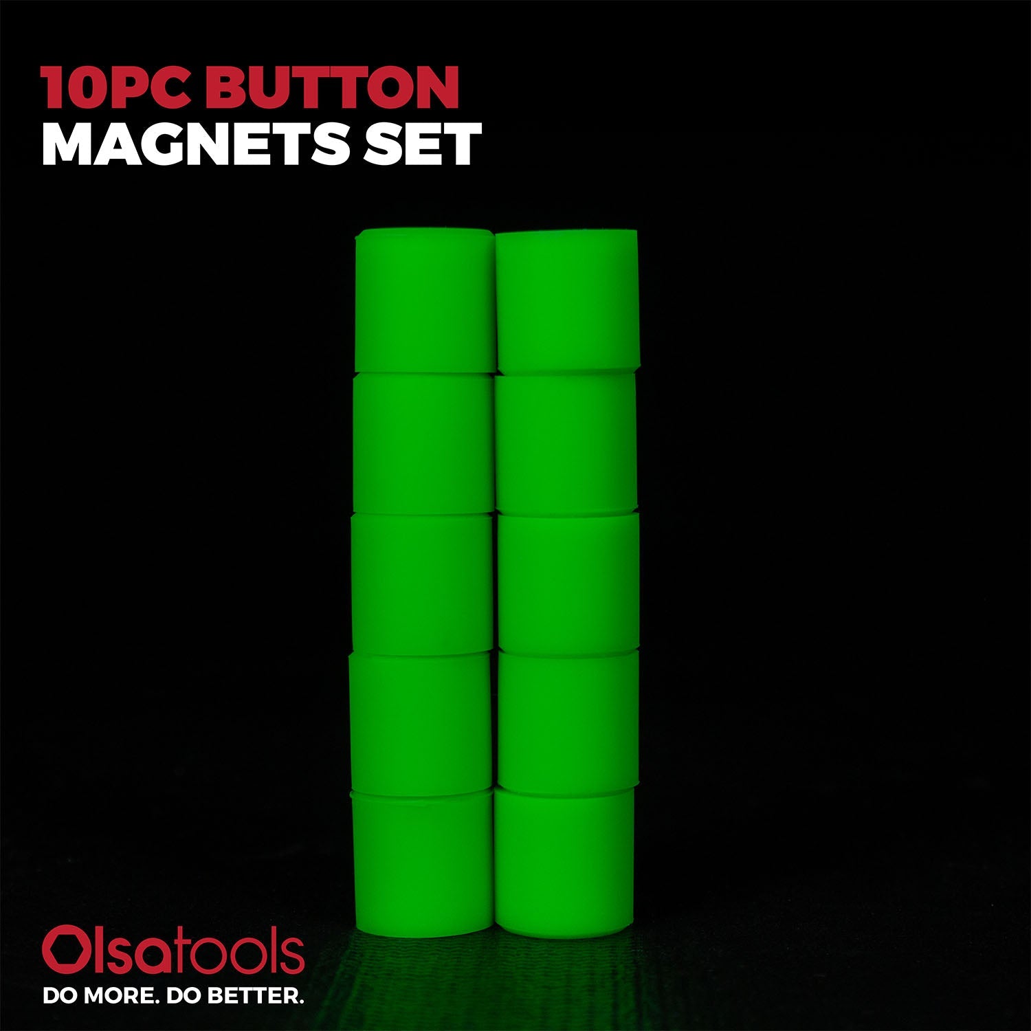 Magnetic Silicone Buttons 10pc Set - Strong Non-Scratch Magnets