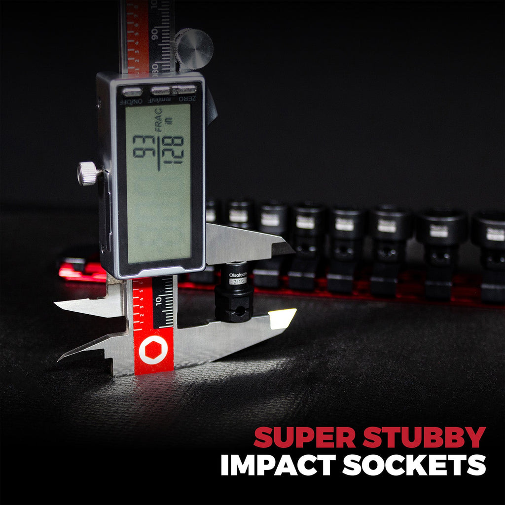 Stubby Impact Socket Sets with Magnetic Socket Inserts