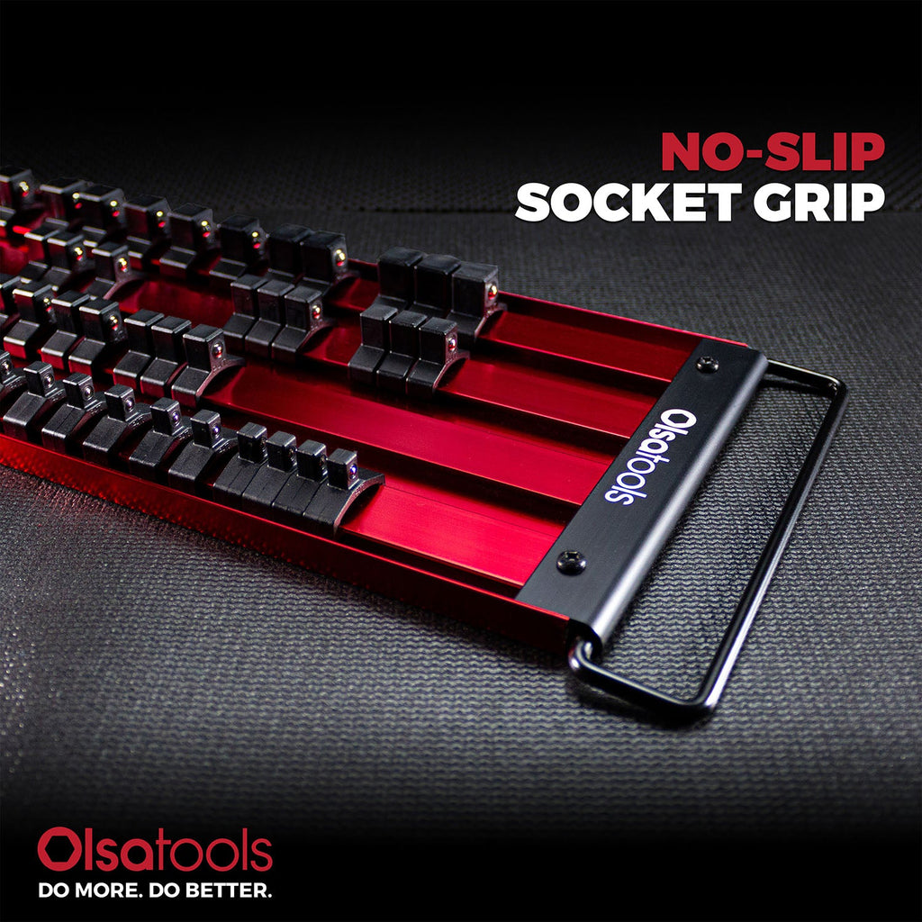 90-Slot Aluminum Socket Tray for Organized Portable Tool Storage