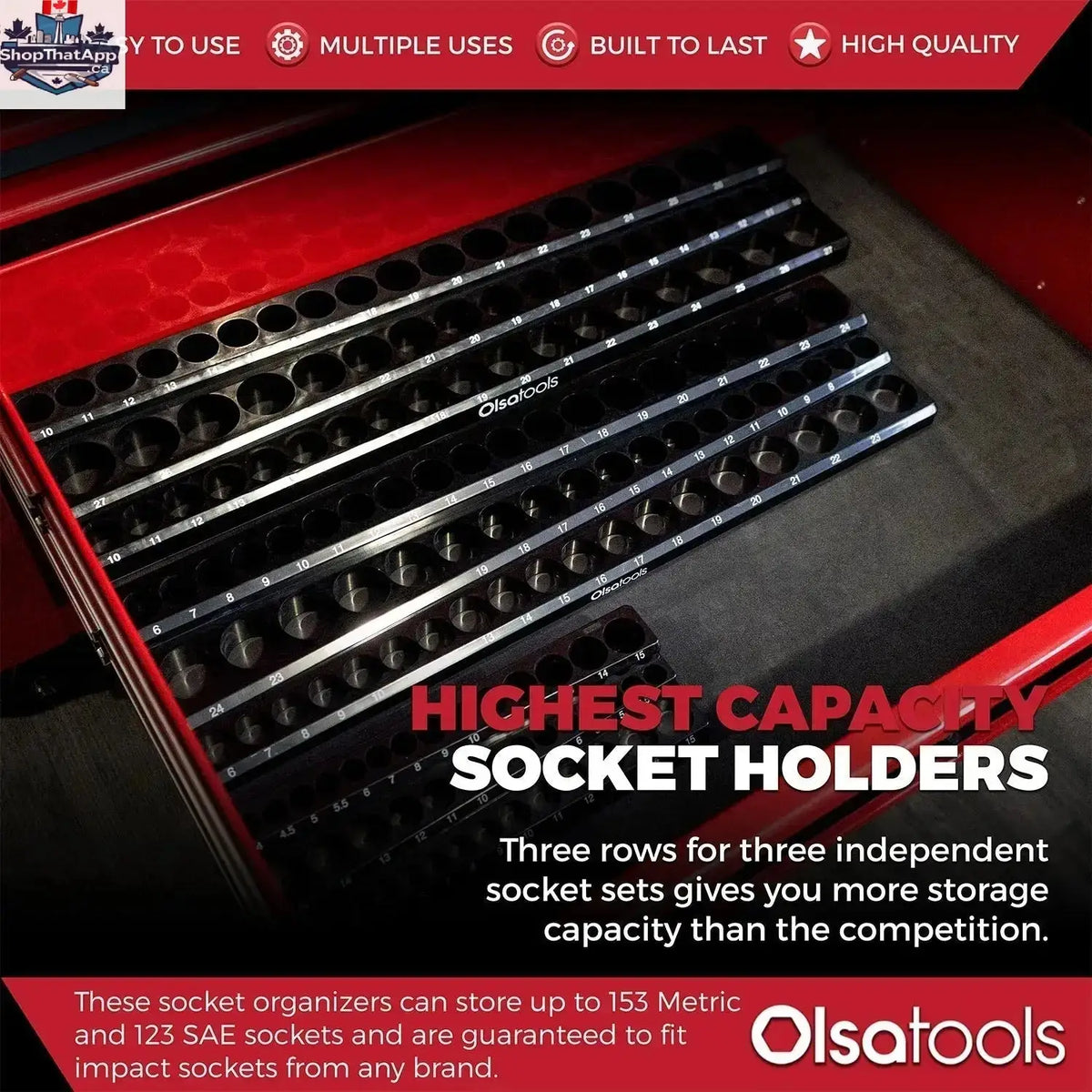 3-Row Magnetic Socket Holder - Shopthatapp.ca