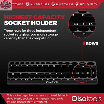 3-Row Magnetic Socket Holder - Shopthatapp.ca