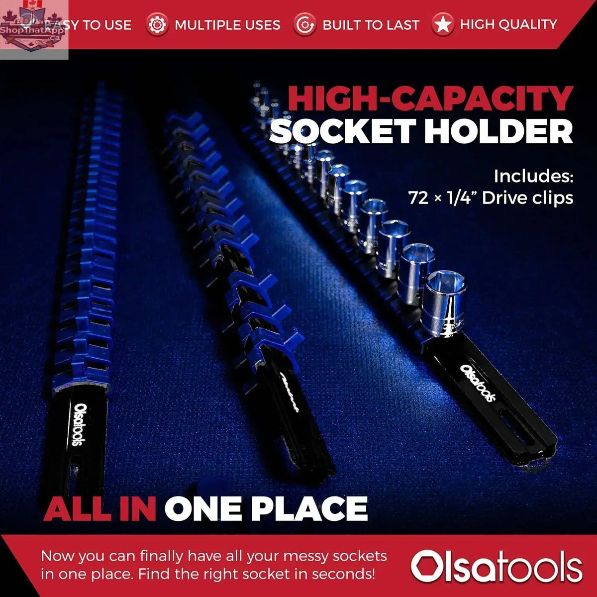 Aluminum Socket Organizer Rails with Locking End Caps - Shopthatapp.ca