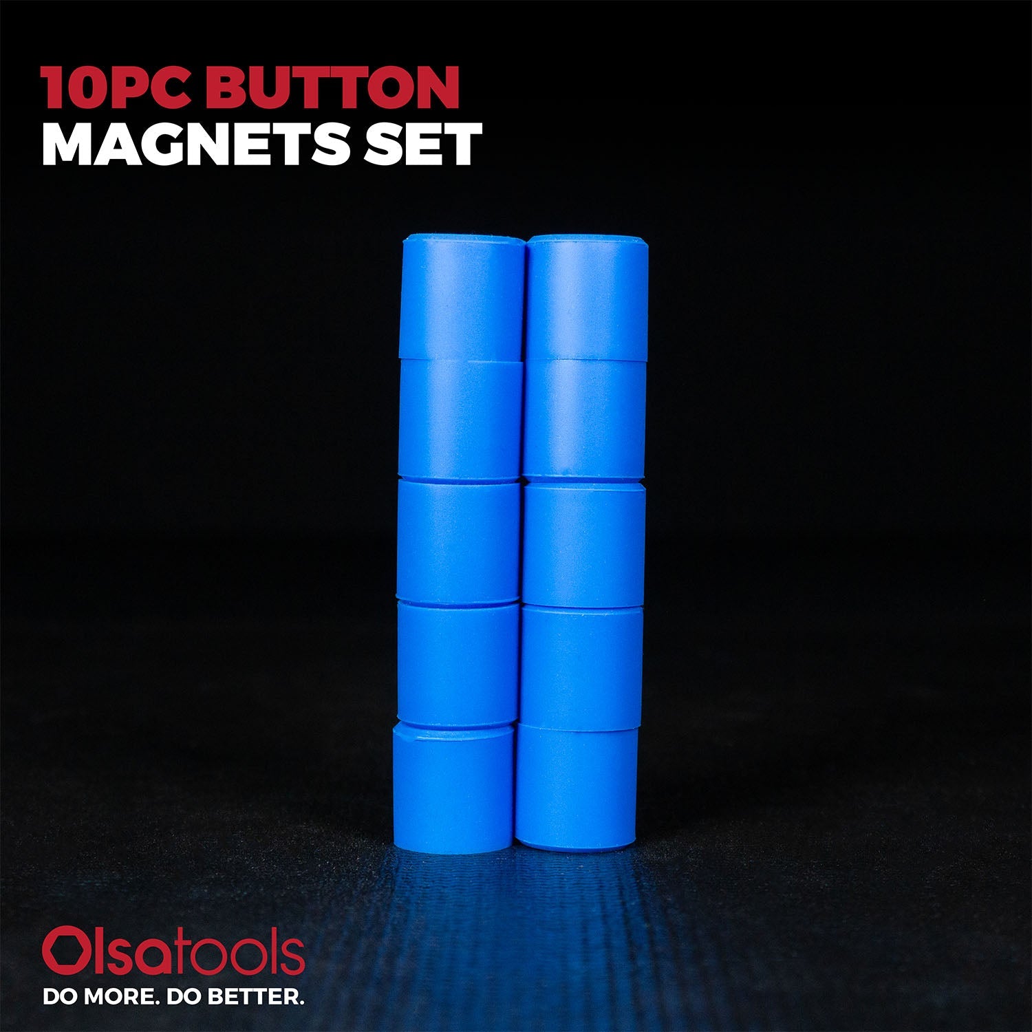 Magnetic Silicone Buttons 10pc Set - Strong Non-Scratch Magnets
