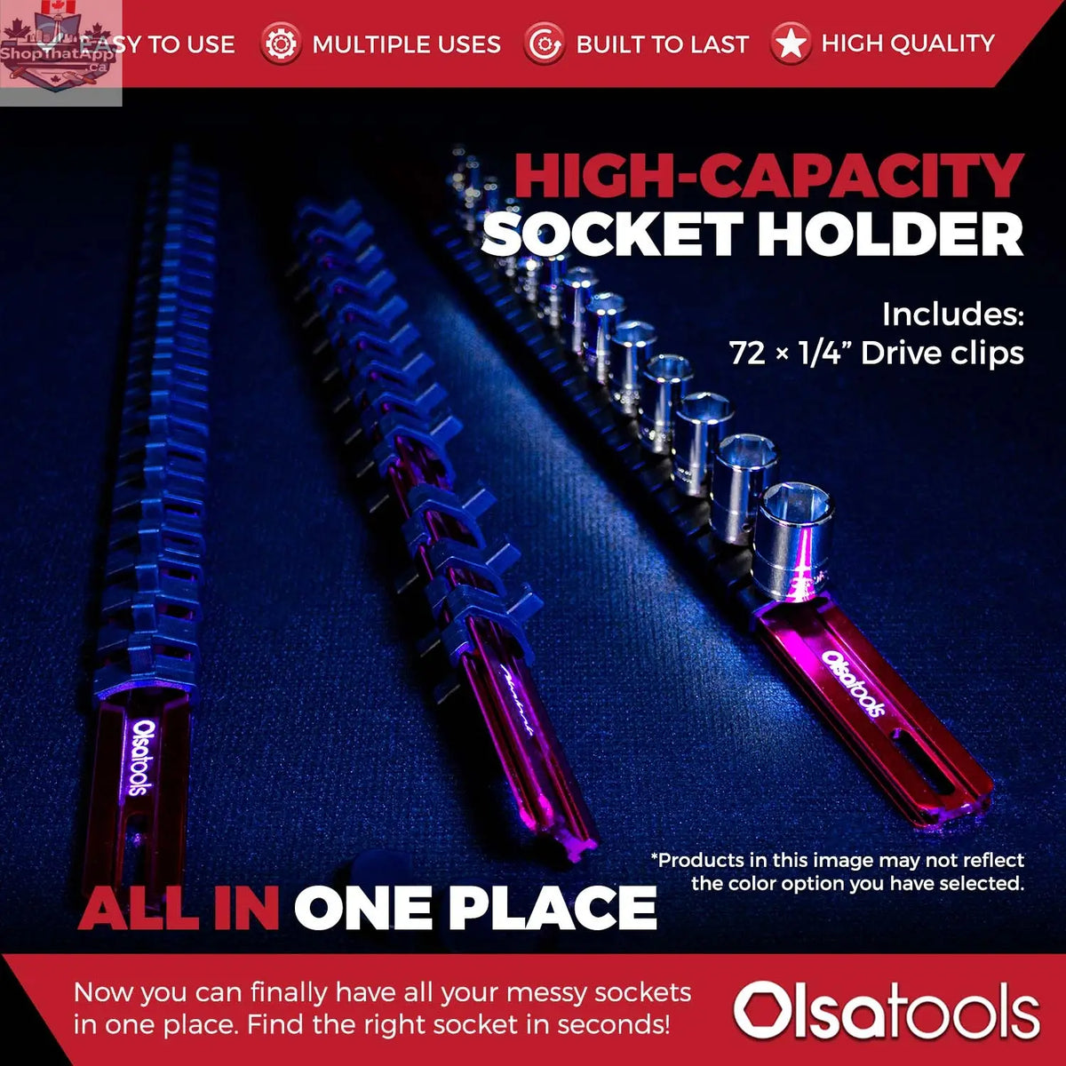 Aluminum Socket Organizer Rails With Rubber End Caps for 10 mm Socket Set - Shopthatapp.ca