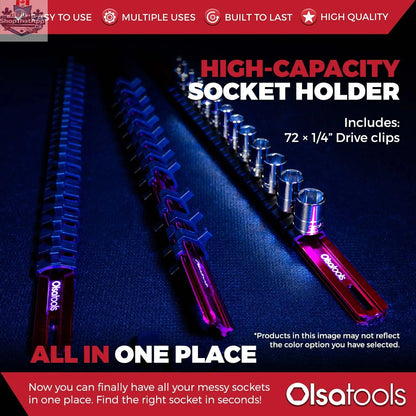 Aluminum Socket Organizer Rails With Rubber End Caps for 10 mm Socket Set - Shopthatapp.ca