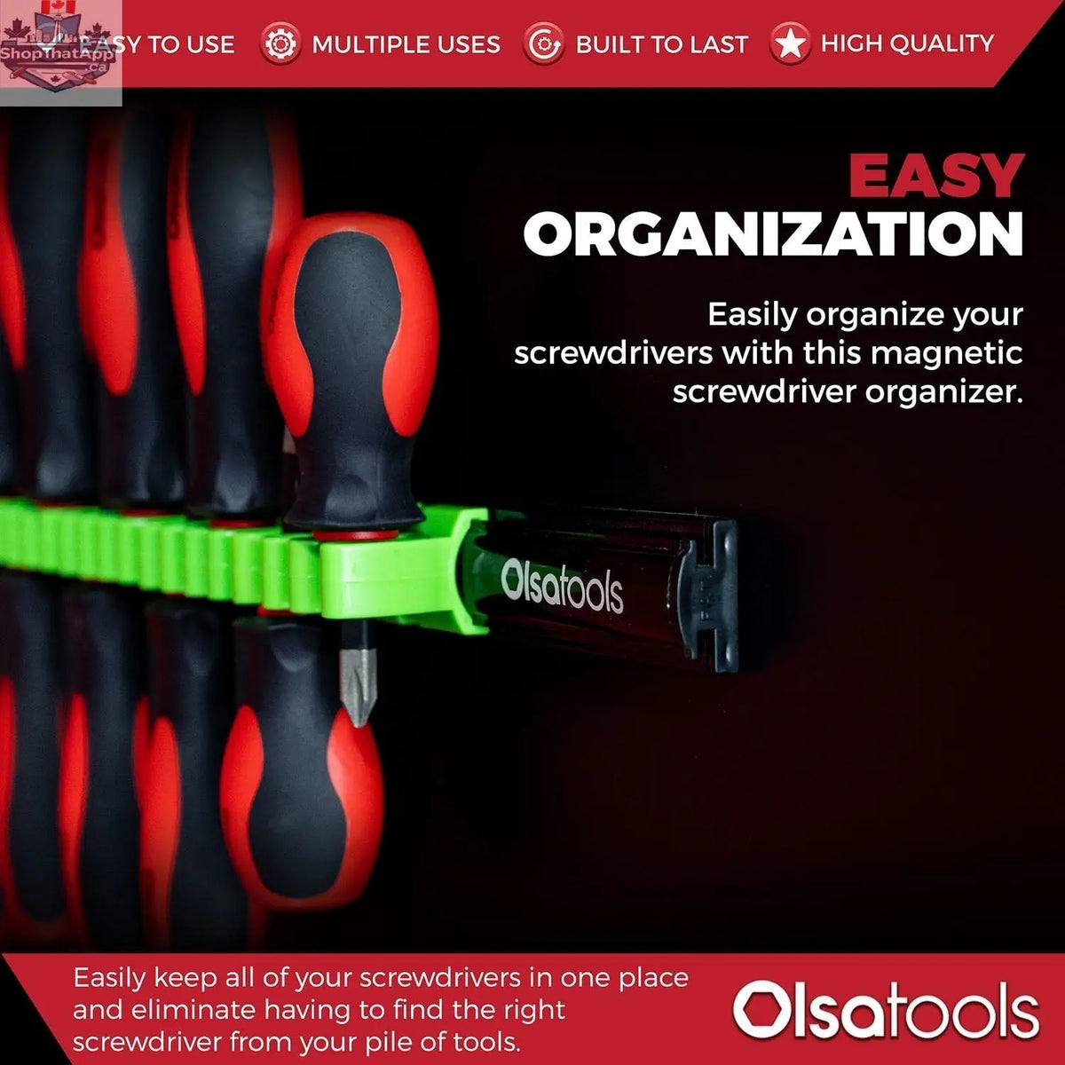 Magnetic Screwdriver Organizer - Efficient Magnetic Screwdriver Holder for Easy Tool Access - Shopthatapp.ca