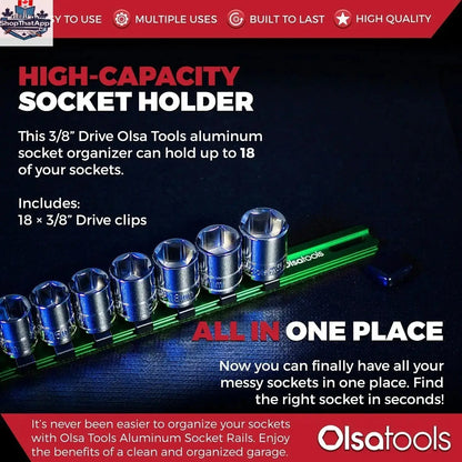 Aluminum Socket Organizer Rails With Rubber End Caps for 10 mm Socket Set - Shopthatapp.ca