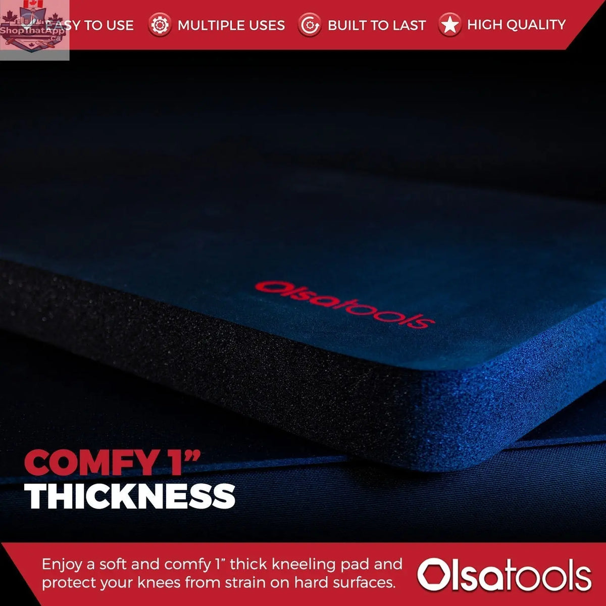 Kneeling Work Mat, Mechanics Kneeling Pad Density 18" x 11" x 1" - Shopthatapp.ca