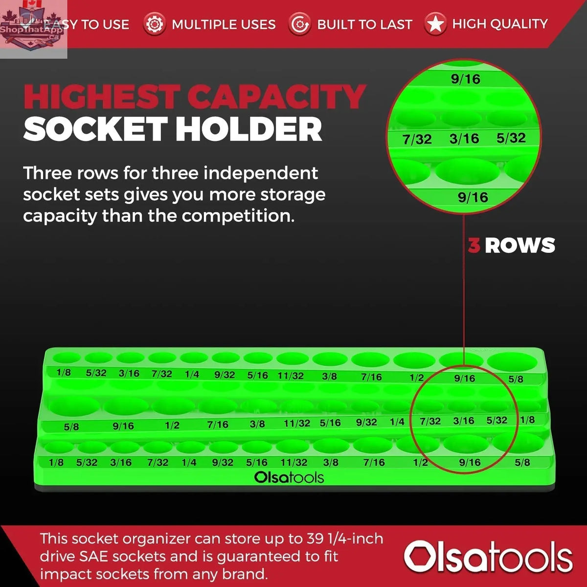 3-Row Magnetic Socket Holder - Shopthatapp.ca