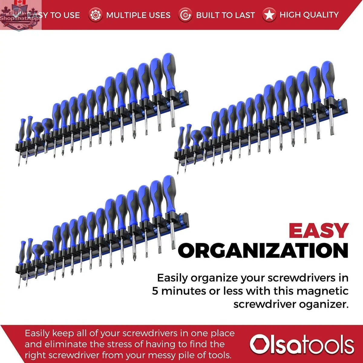 Magnetic Screwdriver Organizer - Efficient Magnetic Screwdriver Holder for Easy Tool Access - Shopthatapp.ca