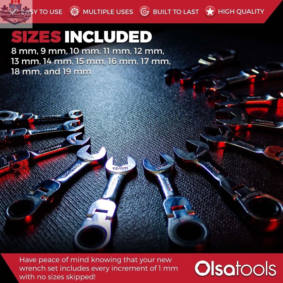 120 Tooth Ratcheting Wrench Set - Stubby Design for Maximum Torque and Accessibility - Shopthatapp.ca