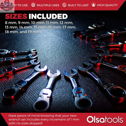 120 Tooth Ratcheting Wrench Set - Stubby Design for Maximum Torque and Accessibility - Shopthatapp.ca