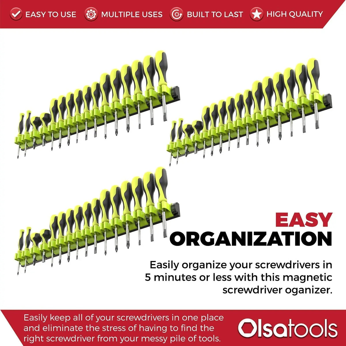 Magnetic Screwdriver Organizer - Efficient Magnetic Screwdriver Holder for Easy Tool Access - Shopthatapp.ca