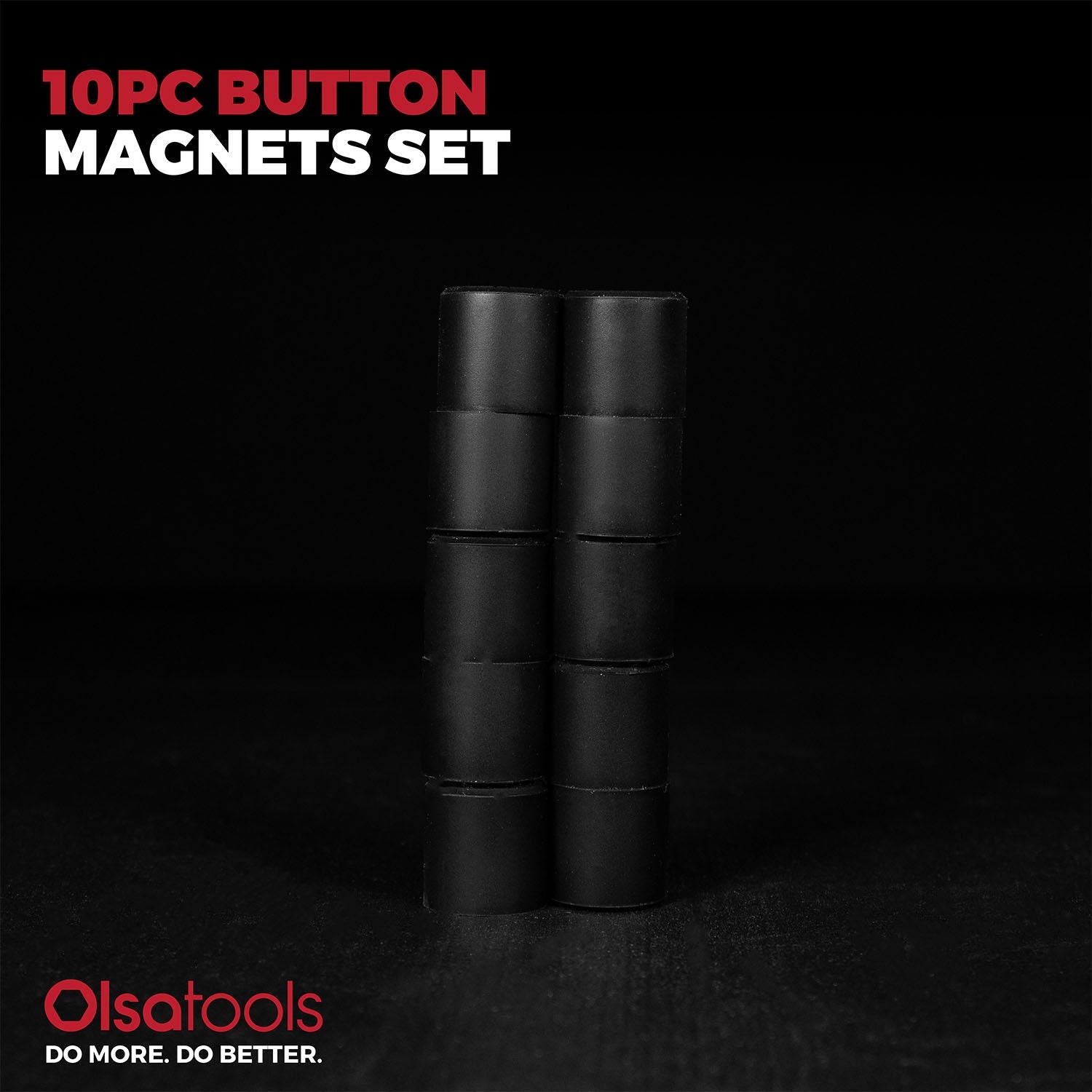 Magnetic Silicone Buttons 10pc Set - Strong Non-Scratch Magnets