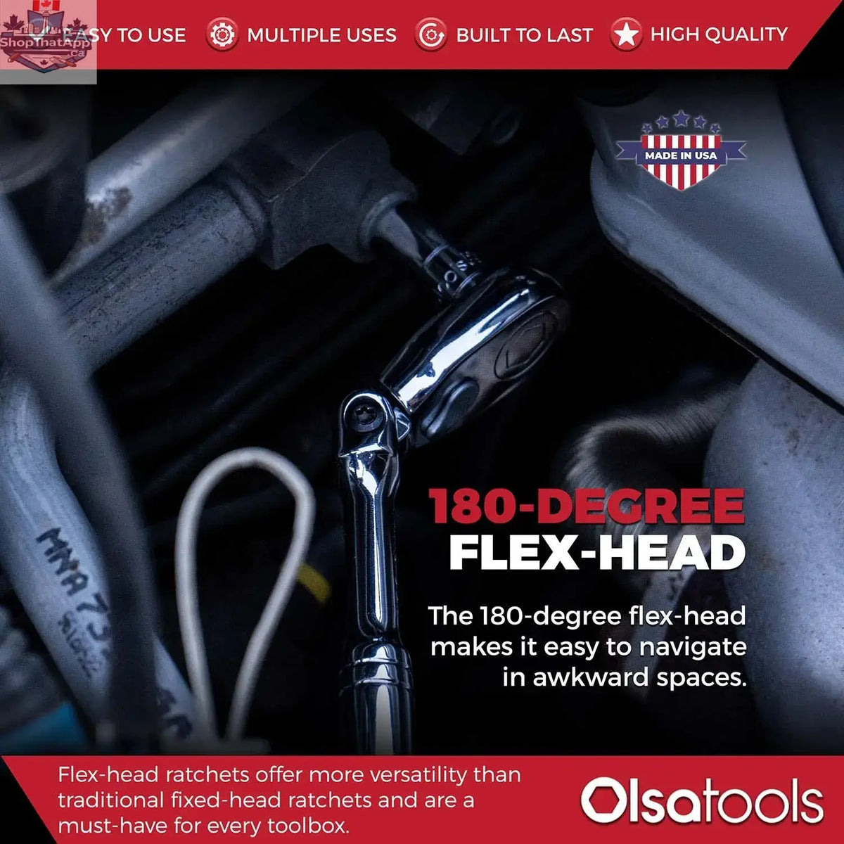 Flex Head Ratchet 90 Tooth for Enhanced Torque and Precision - Shopthatapp.ca