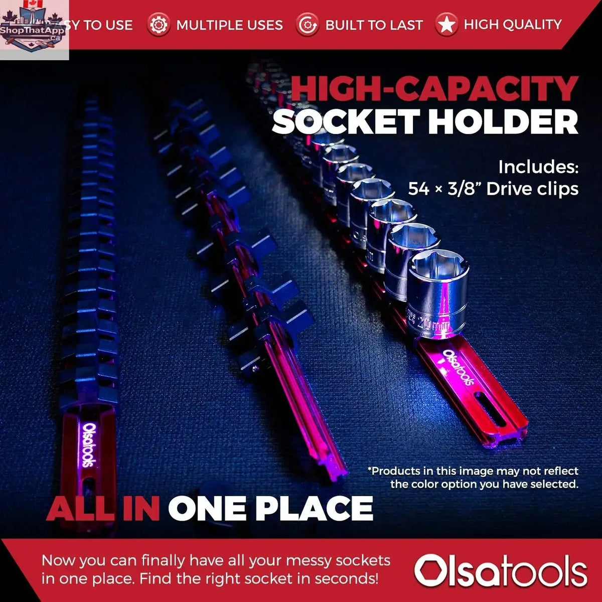 Aluminum Socket Organizer Rails With Rubber End Caps for 10 mm Socket Set - Shopthatapp.ca