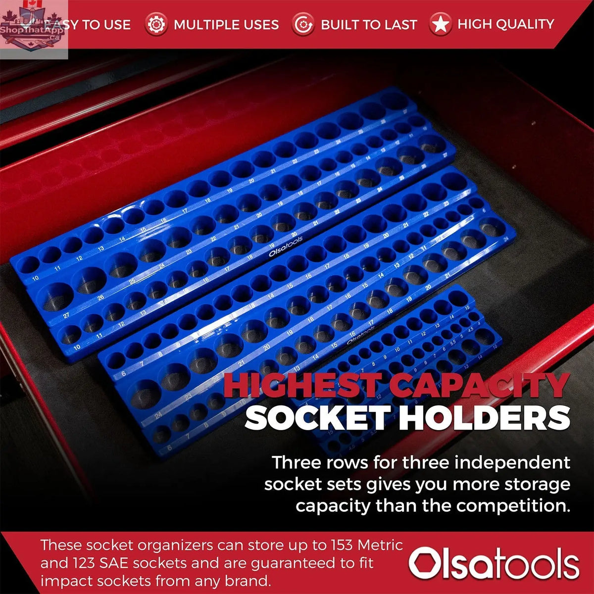 3-Row Magnetic Socket Holder - Shopthatapp.ca
