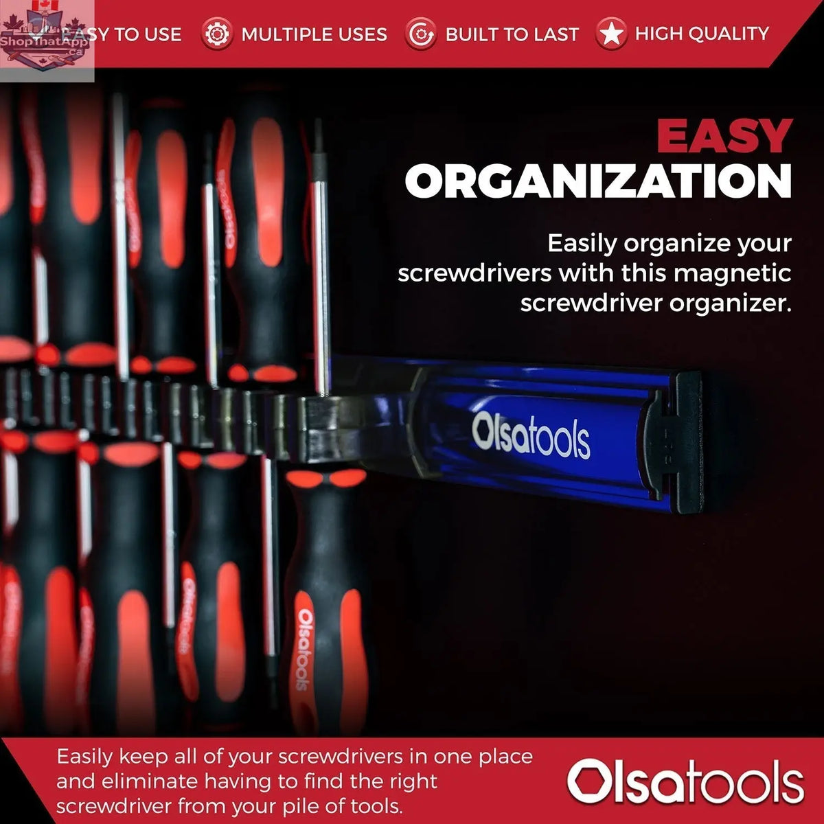 Magnetic Screwdriver Organizer - Efficient Magnetic Screwdriver Holder for Easy Tool Access - Shopthatapp.ca