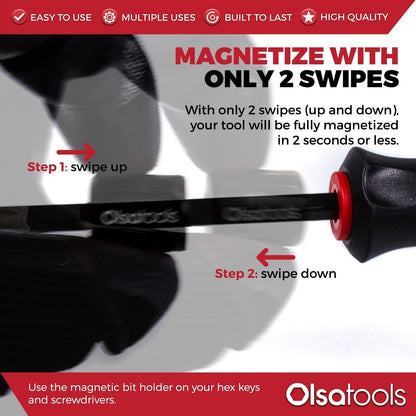 Bit Magnetizer and Demagnetizer Tool with Ring and Screwdriver Bit Holder for Enhanced Performance - Shopthatapp.ca