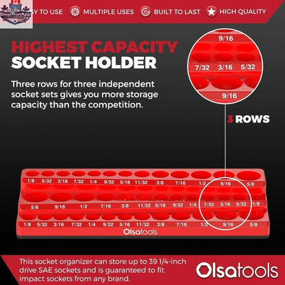 3-Row Magnetic Socket Holder - Shopthatapp.ca