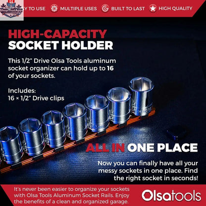 Aluminum Socket Organizer Rails With Rubber End Caps for 10 mm Socket Set - Shopthatapp.ca