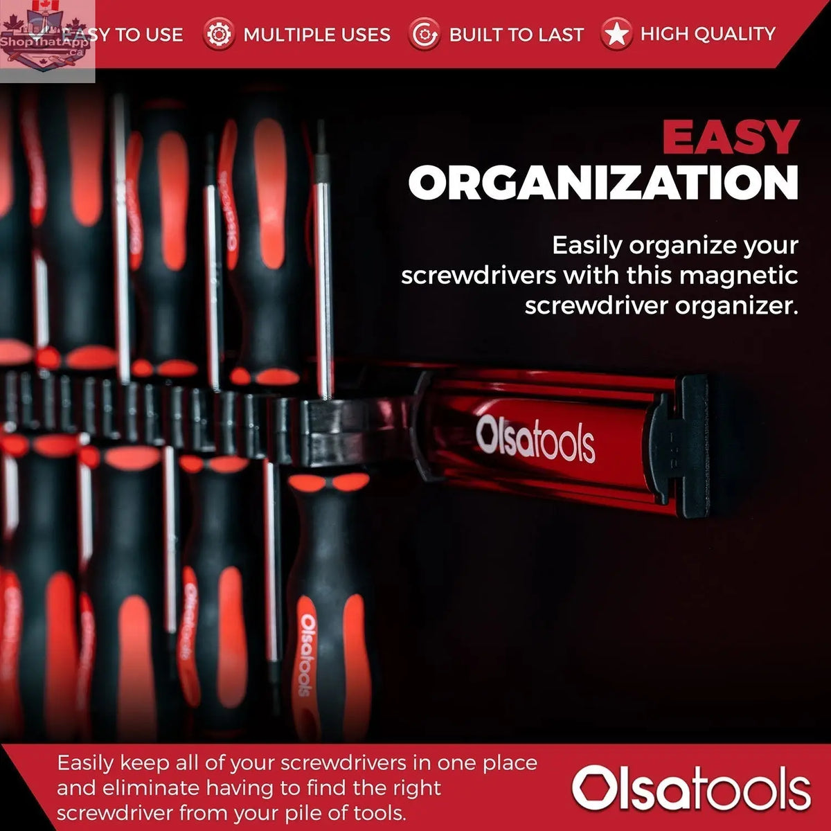 Magnetic Screwdriver Organizer - Efficient Magnetic Screwdriver Holder for Easy Tool Access - Shopthatapp.ca