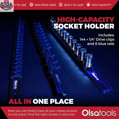 Aluminum Socket Organizer Rails with Locking End Caps - Shopthatapp.ca