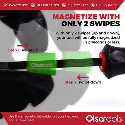 Bit Magnetizer and Demagnetizer Tool with Ring and Screwdriver Bit Holder for Enhanced Performance - Shopthatapp.ca