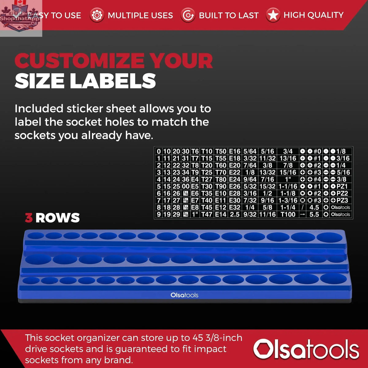 3-Row Magnetic Socket Holder - Shopthatapp.ca