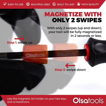 Bit Magnetizer and Demagnetizer Tool with Ring and Screwdriver Bit Holder for Enhanced Performance - Shopthatapp.ca