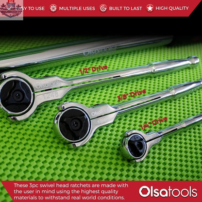 Swivel Head Ratchet - 90 Tooth Round Head - Shopthatapp.ca