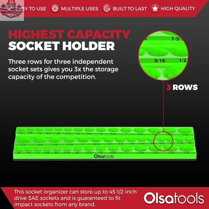 3-Row Magnetic Socket Holder - Shopthatapp.ca
