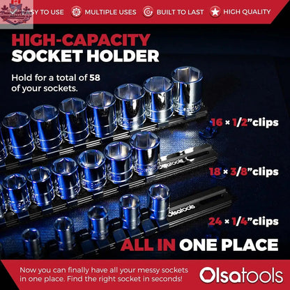 Aluminum Socket Organizer Rails with Locking End Caps - Shopthatapp.ca