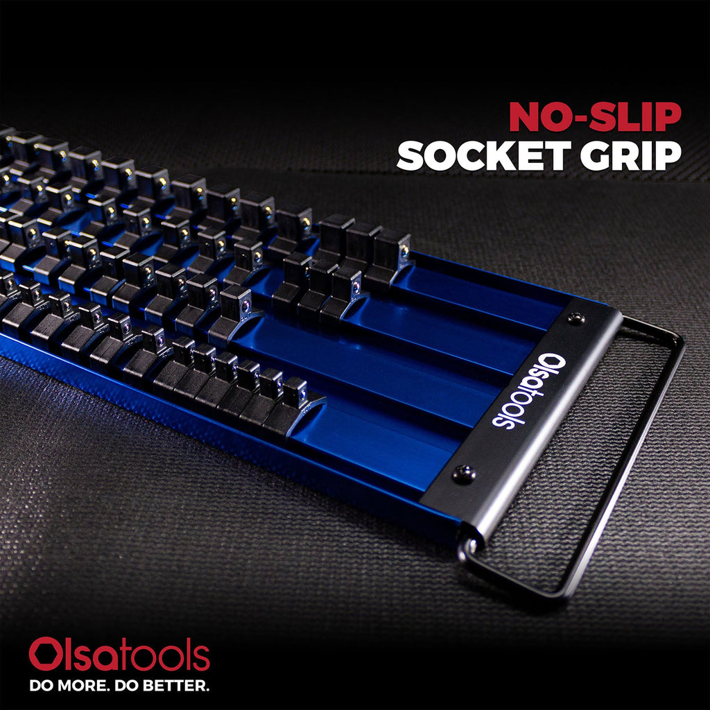 90-Slot Aluminum Socket Tray for Organized Portable Tool Storage