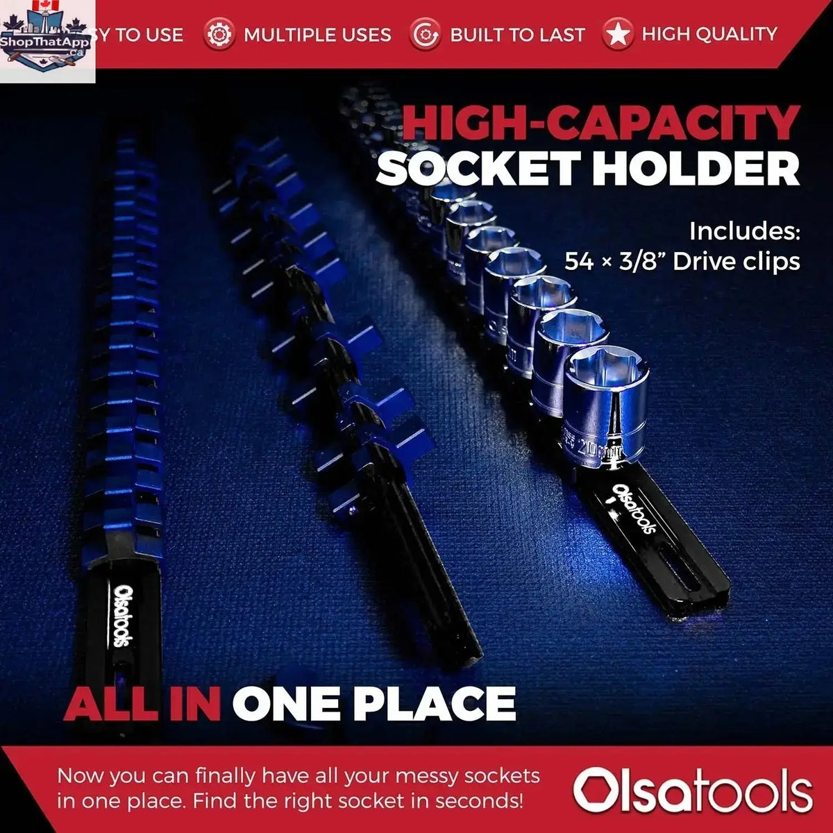 Aluminum Socket Organizer Rails with Locking End Caps - Shopthatapp.ca