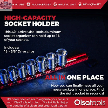 Aluminum Socket Organizer Rails With Rubber End Caps for 10 mm Socket Set - Shopthatapp.ca